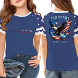 Kid Girl USA Independence Day 250th Anniversary Summer T-Shirt Tops