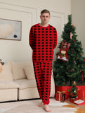 Family Matching Red and Black Plaid Christmas Parent-child Loungewear Pajamas