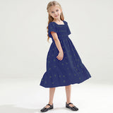 Kid Baby Girls Popular Sleeveless Square Neck Pleated Backless Dresses