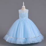 4-14T Summer Kid Girls Fluffy Mesh School Piano Dress
