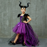 Halloween Feather Shoulder Kids Dress Festive Cosplay Costume
