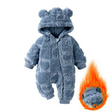 0-18M Baby Infant Fleece Autumn Winter Romper Outerwear