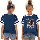 Kid Boy Girl 250th Years of America Independence Day Casual T-shirts Tops