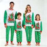 Family Matching Parent-Child 3D Printing Christmas Crew Neck Long Sleeve Pajama Homewear