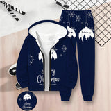 Children's 3D Digital Printing Children's Zipper Hooded Sweater Set