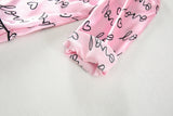 6M-4T Baby Girl Summer Satin Printed Long-sleeved Loungewear Pajamas