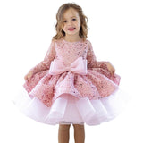 Kid Baby Girls Sequined Big Bow Cake Princess Dresses