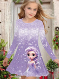 2-10T Kid Girl Fake Personalized Long-sleeved Swing Fashion Trend Dresses