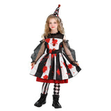 4-12T Kid Girl Halloween Clown Circus Party Funny Dress Up Costume