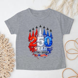Kid Boy Girl USA Independence Day Fashion Short Sleeve T-Shirt Summer Top