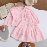 Kid Baby Russian Girls Cotton Flying Sleeve 2 Pcs Set