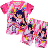 Kid Girl Anime Game Aphmau Short Sleeved Home Pajamas