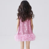 1-8T Kid Girl Sequined Tutu Skirt Mesh Dress