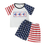Baby Boy Girl Summer Independence Day Short T-Digital Printed 2 Pcs/set