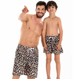 Family Matching Father Son Elastic Waistband Swimming Shorts Trunks Swimsuits