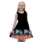 Sleeveless Crew Neck Vest Dress Fashion 3d Print Kids Girl