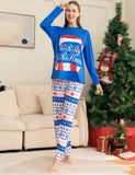Family Matching Striped Letter Christmas Parent-child Loungewear Pajamas