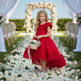 Kid Girl 3D Flower Tutu Mesh Dance Performance Wedding Dresses