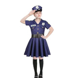 3-10Y Kid Girl Halloween Police Uniform Suit Multiple Pcs Set