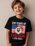 Kid Boy Cotton  Vintage American 250th Anniversary Printed  T-Shirt