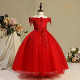 Kid Girl Princess Wedding Fluffy Host Piano Performance Dress