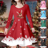 4-12Y Kid Girl Spring Autumn 3D Printed Long-sleeved Dresses