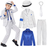 4-12Y Kid Boy Mike Jackson Dance Stripe Suit