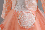 3-10T Kid Girl Long-sleeved Autumn Winter Banquet Performance Dresses