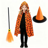 Kid Adult Halloween Hooded Cape Holiday Show Up
