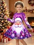 Kid Girl Christmas Autumn Winter Long Sleeve 3D Dresses For 3-12Y