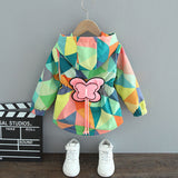 Girls' Coat Spring and Autumn Children's Spring Jacket Butterfly Medium and Long