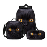 Kid Student Schoolbag Animal Meal Pencil Backpack 3 pcs/Set