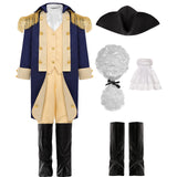 5-14Y Kid Boy American Washington Presidential Colonial Costume 5 Pcs Set