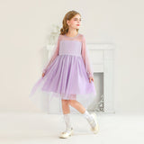 3-10T Kid Girl Long Sleeve Mesh Princess Christmas Dresses