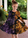 Christmas Crew Neck Dress Girls Korean Version Fashion Foreign Style Long Sleeve Snowflake