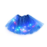 Kid Girl Sequined Led Illuminated Tutu Half-body Mesh Skirts