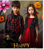 Halloween Kids Ghost Horror Demon Vampire Cape Stage Costume