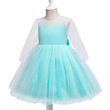 Kid Girls Spring Mesh Gauze Pengpeng Princess Performance Dresses