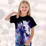 Printed Girls Short Sleeves Comfortable Cartoon T-shirt New Summer Fashion Cute Daily Sweet