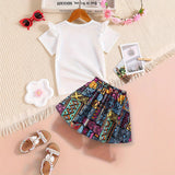 1-8Y Kid Girls Fashionable Foreign Summer Suit 2 Pcs Set