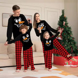 Family Matching Cartoon Plaid Christmas Parent-child Printed Loungewear Pajamas