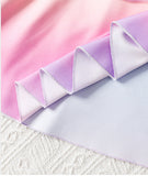 Kid Girls Suspender Mesh Gradual  Rainbow Casual Dress
