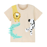 Kid Baby Boy Summer Short-sleeved Fashion Dinosaur Crew Neck T-shirt