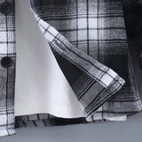 Boys and Children's New Long-sleeved Plaid Contrasting Color Hooded Two-piece Suit