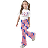 American Independence Day Kid Girl Flared Short Sleeve 2 Pcs Set
