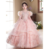 Children's Dress, Pink Host Piano Performance, Girls Are Beautiful