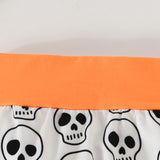 Halloween Baby Orange Skull Print Long Sleeve Stitching 3 Pcs Sets