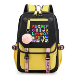 Alphabet Lore Student Schoolbag Cartoon USB Charging Waterpoof Bags