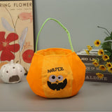 Embroidered Halloween Portable 3D Candy Pumpkin Lantern Bag Basket