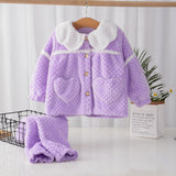 Kid Girl Autumn Winter Flannel Warm Home Pajamas